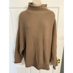 Boutique cowl neck oversized sweater Camel Color M/L